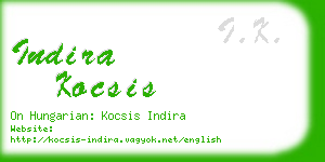 indira kocsis business card